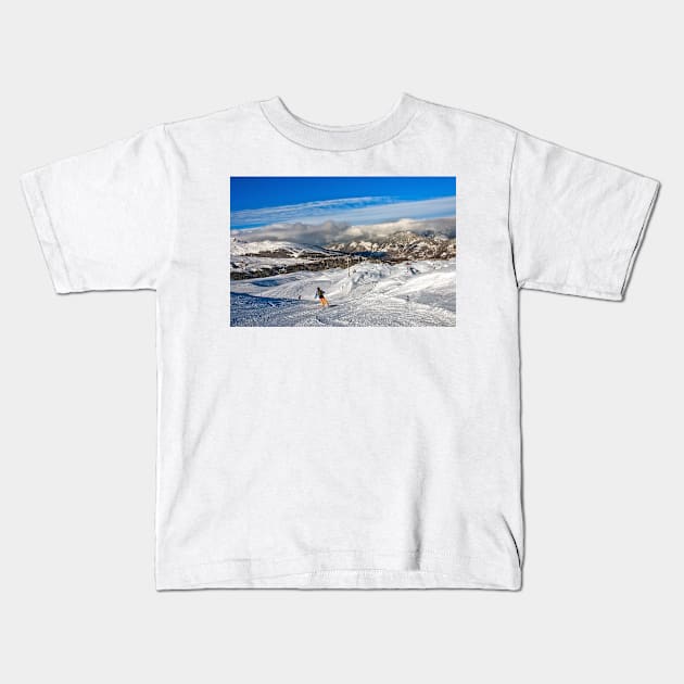 Courchevel 1850 3 Valleys French Alps France Kids T-Shirt by AndyEvansPhotos